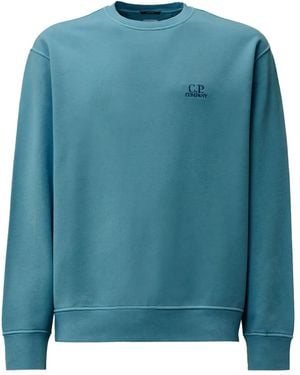C.P. Company Embroidered Crew-Neck Sweatshirt - Blue