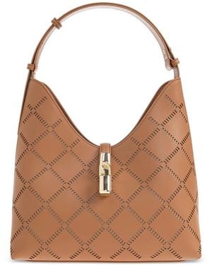 Furla Medium Goccia Laser-Cut Shoulder Bag - Brown