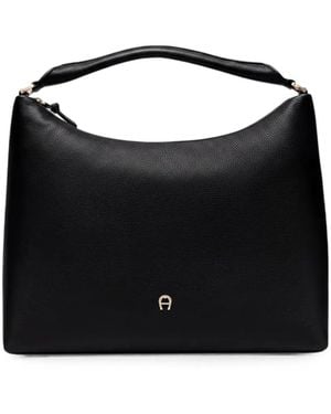 Aigner Medium Zita Leather Tote Bag - Black