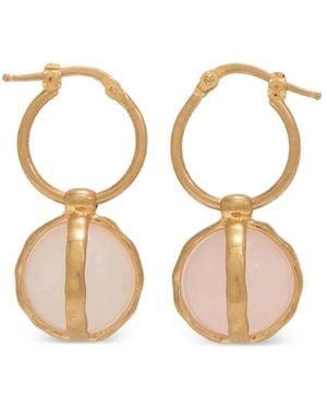 Jil Sander Rose-Quartz Pendant Earrings - Natural