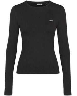 ROTATE BIRGER CHRISTENSEN T-Shirt Longues Manches À Patch Logo - Noir