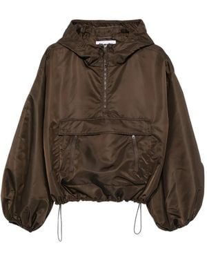 Cecilie Bahnsen Hooded Balloon-Sleeve Jacket - Brown
