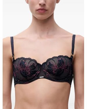 Chantelle Soutien-Gorge Brodé À Bordure En Dentelle - Black