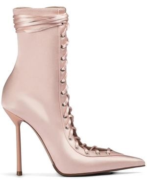 Le Silla Colette Lace-Up Ankle Boots - Pink