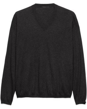 Prada Pullover Mit V-Ausschnitt - Schwarz