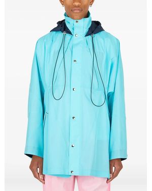 BOTTER Hooded Panelled Raincoat - Blue