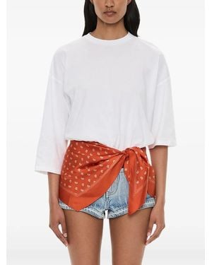 Christopher Esber Bandana-Print Scarf-Detail T-Shirt - Bianco
