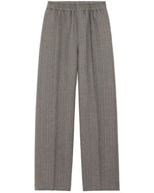 Ami Paris Herringbone Elasticated Wool Pants - Gray