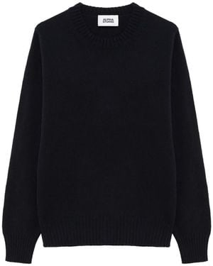 Alpha Studio Ribbed-Trim Sweater - Blue