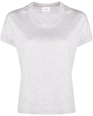 Barrie Short-Sleeve Cashmere Top - White