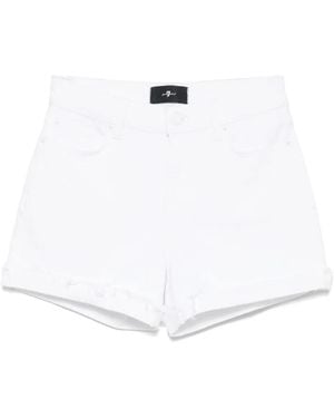 7 For All Mankind ミッドライズ ショートパンツ - ホワイト