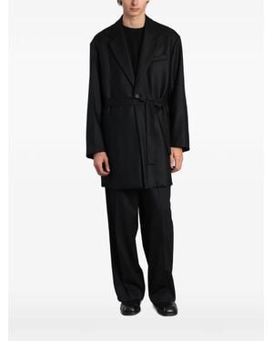 Ssstein Belted Notch-Lapels Blazer - Black