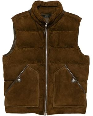 Tom Ford Leather Gilet - Brown