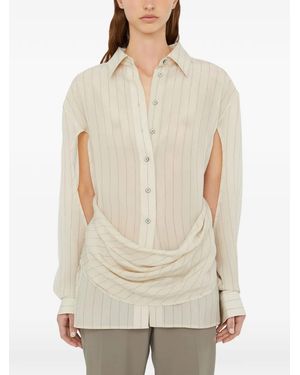 Christopher Esber Pinstripe Draped Shirt - Natural