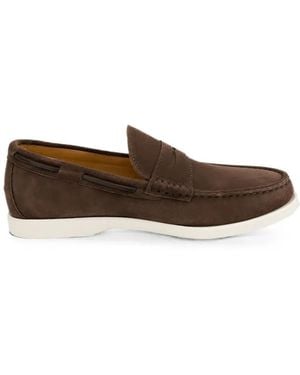 Kiton Suede Penny Loafers - Brown