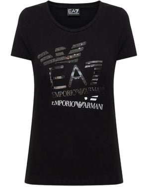 EA7 T-Shirt Verfraaid Met Stras - Zwart