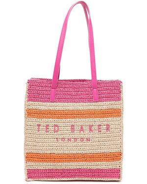 Ted Baker Skye Raffia Tote Bag - Pink