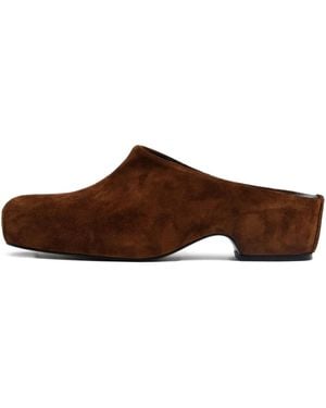 Bimba Y Lola Square-Toe Suede Mules - Brown