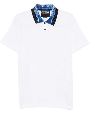 Versace Jeans Couture Floral-Print Polo Shirt - White