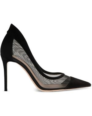 Gianvito Rossi Suede Mesh Pumps - Black