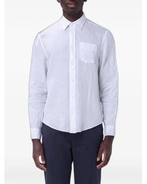 Blauer Chest-Pocket Linen Shirt - White