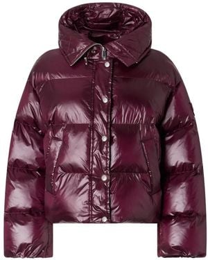 Pinko Veste En Toile Technique Avec Capuche - Violet