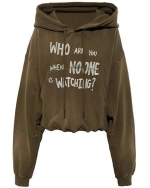R13 Slogan-Print Oversized Hoodie - Green