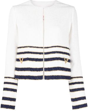 Valentino Garavani Marinière Tweed Jacket - White