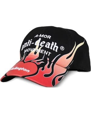 RRR123 Flame-Print Embroidered Cap