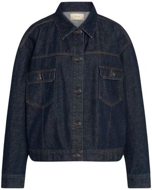 The Row Ness Contrast-Stitched Denim Jacket - Blue