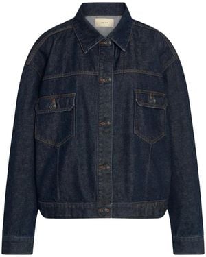 The Row Ness Contrast-Stitched Denim Jacket - Blue