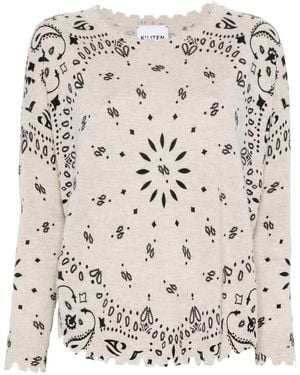Kujten Bandana-Print Jumper - Natural