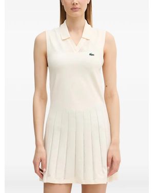 Lacoste Pleated Sleeveless Mini Dress - White