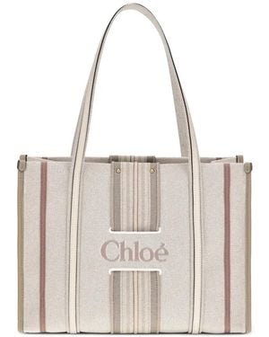 Chloé Woody Loop Tote Bag - White