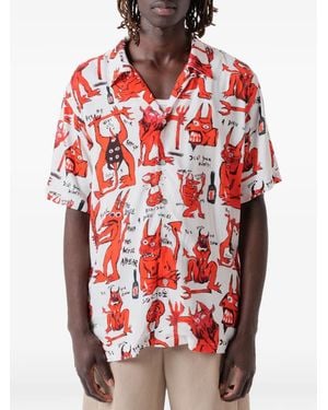 Endless Joy Devil Graphic-Print Short-Sleeve Shirt - Red