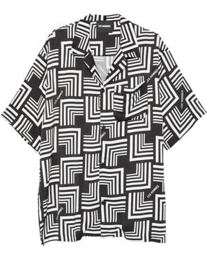 Les Hommes Geometrisch Gemustertes Hemd - Grau