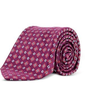 Kiton Cravate À Motif Géométrique - Violet