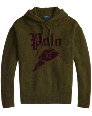 Polo Ralph Lauren Logo-Embroidered Hoodie - Green