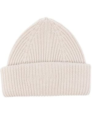 Lanvin Ribbed Beanie Hat - Natural