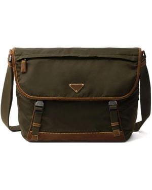 Prada Grote Messengertas Met Logo - Zwart