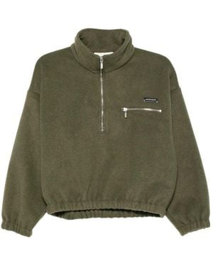 Song For The Mute Half-Zip Chest-Pocket Jumper - Green