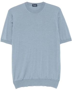 Drumohr Fine-Ribbed T-Shirt - Blue