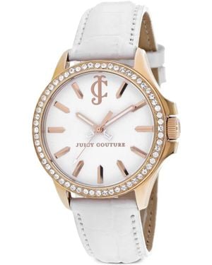Juicy Couture Jetsetter Crystal Bezel 38Mm Watch - White