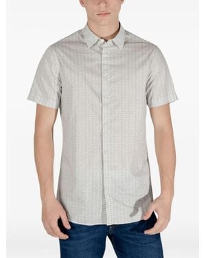 ARMANI EXCHANGE All-Over-Print Short-Sleeve Shirt - Grey