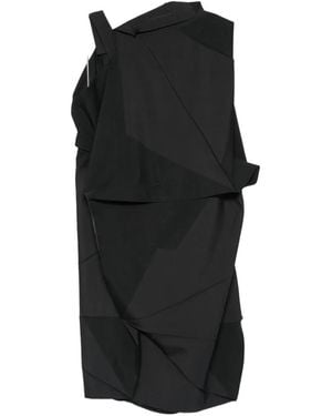 Issey Miyake Geometric Pleated Midi Dress - Black