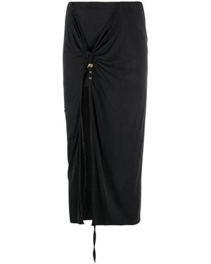 Jacquemus Croissant Midi Skirt With Draped Design - Black