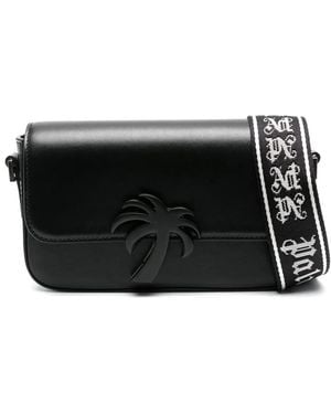 Palm Angels Palm Bridge Leather Shoulder Bag - Black