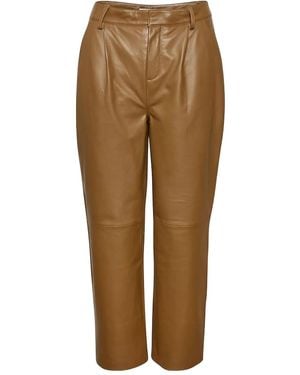 Gestuz Aliah Lederhose mit Falten - Natur