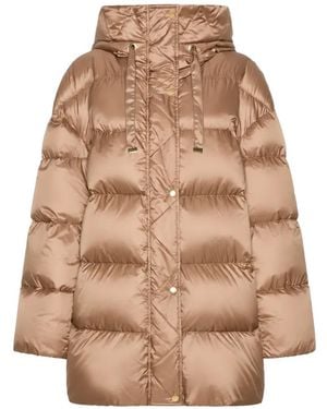 Max Mara Plumífero Con Capucha - Neutro