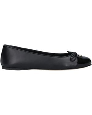 Gucci ダブルG付き ウィメンズ フラットバレエシューズ, ブラック, レザー